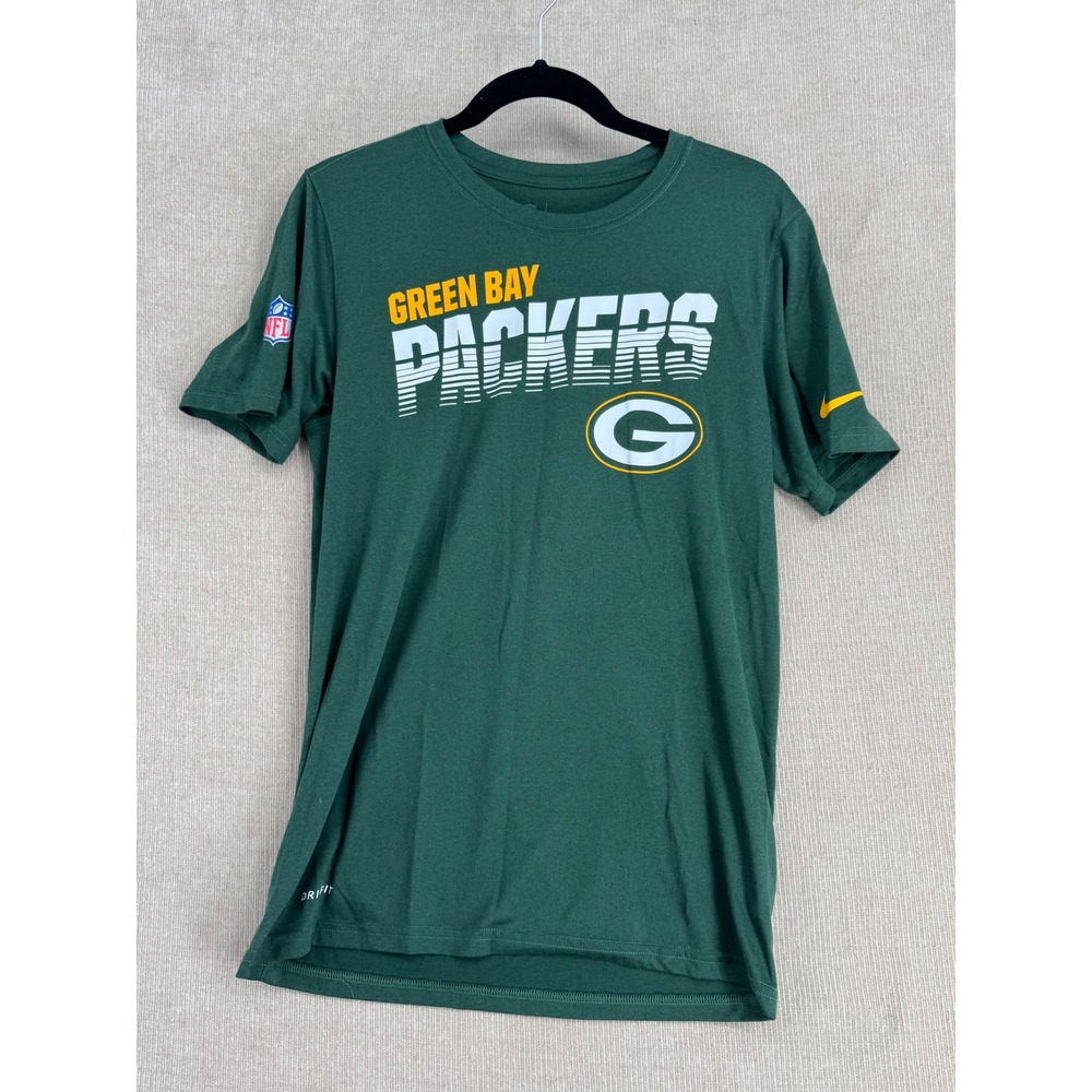 Nike Green Bay Packers NFL Onfield Dri-FIT T-Shirt Mens Small Green Short Sleeve